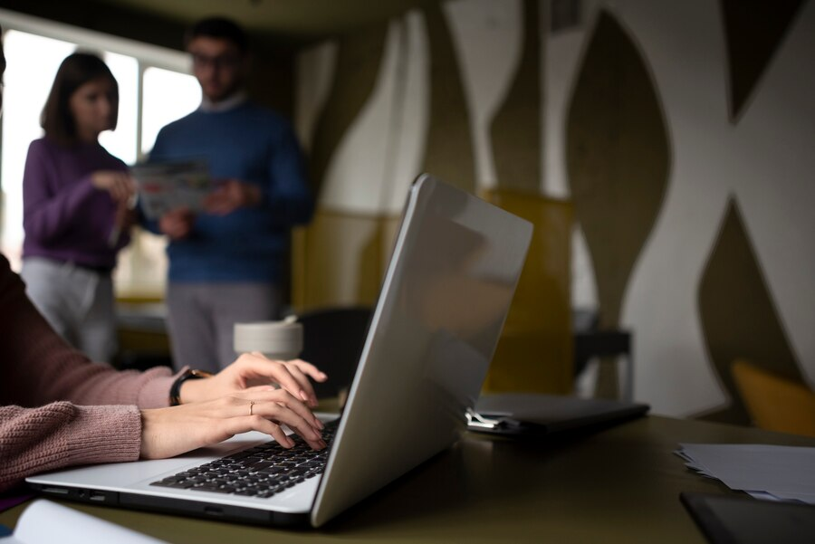 Person working on laptop